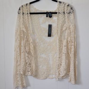 Lace cream cardigan/cover